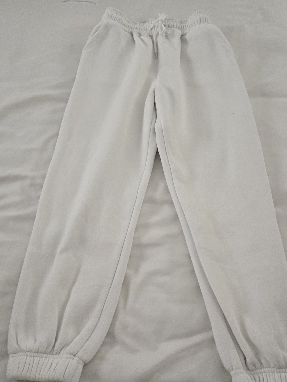 Source Unknown White Elastic Waist Sweatpants